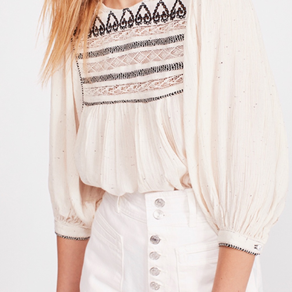 LAST CALL: Free People Cyprus avenue top - ivory